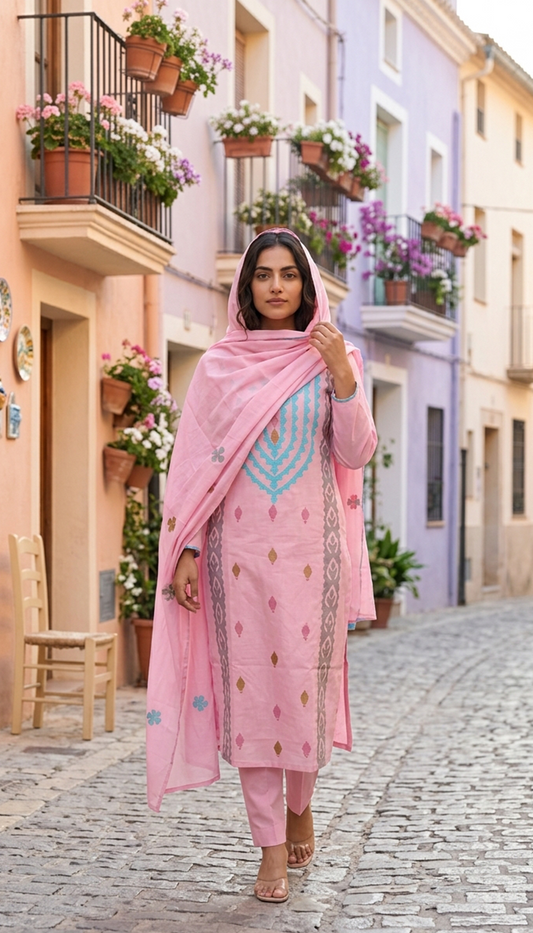 Powder Pink Cotton Lawn