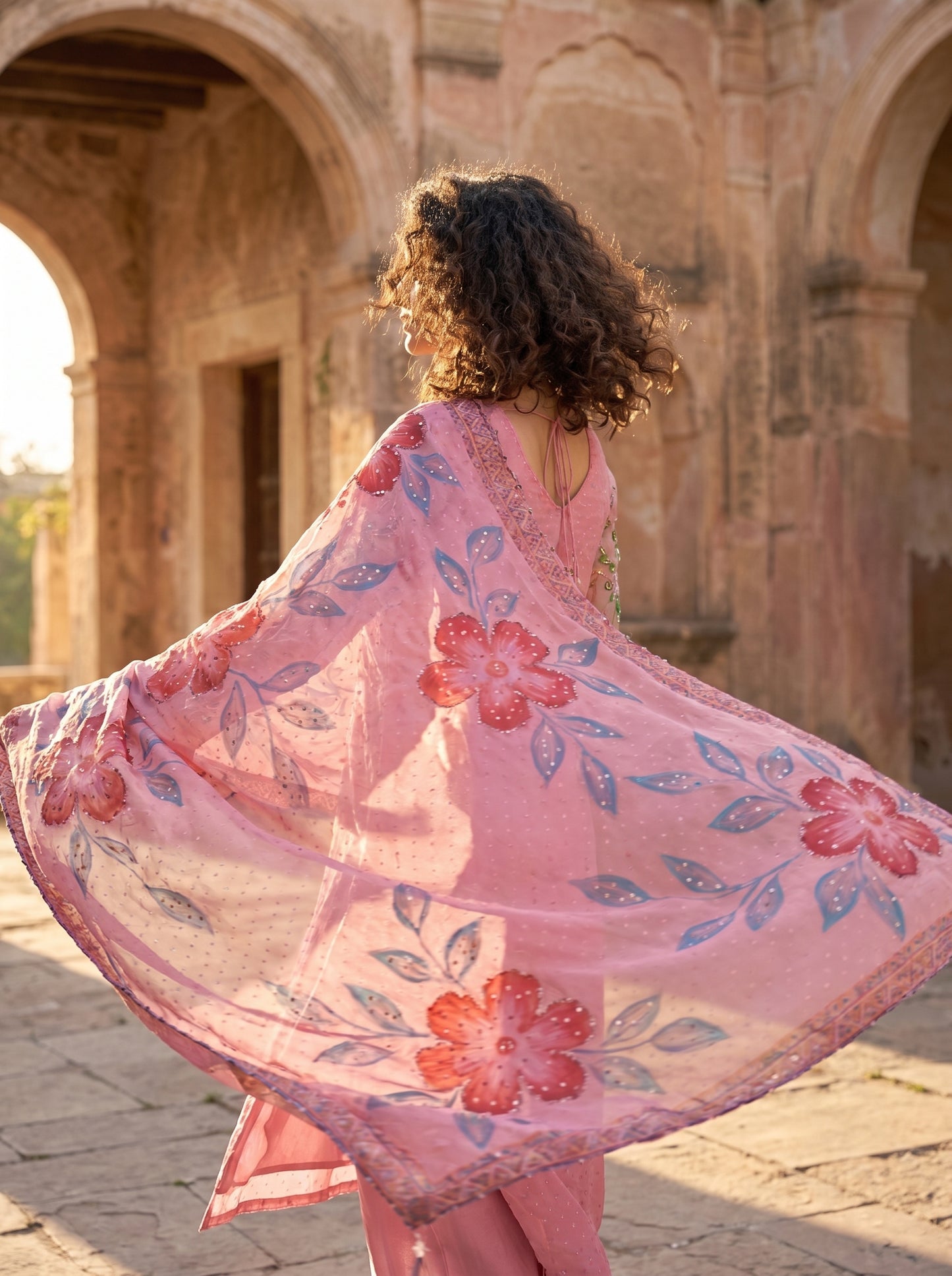 Blush in Bloom – Luxury Printed Summer Lawn 3 Piece Suit