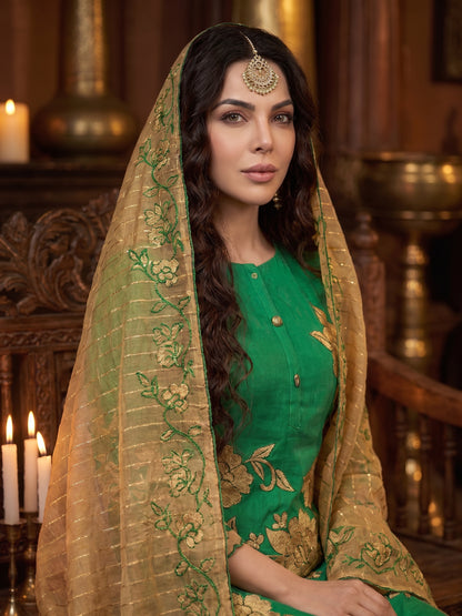 Emerald Court – Aari Embroidered Silk Lawn 3 Piece Suit