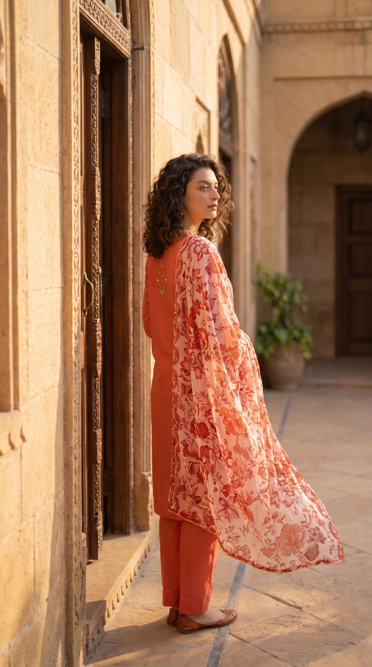 Rosé Reverie – Hand Embroidered Silk Lawn 3 Piece Suit