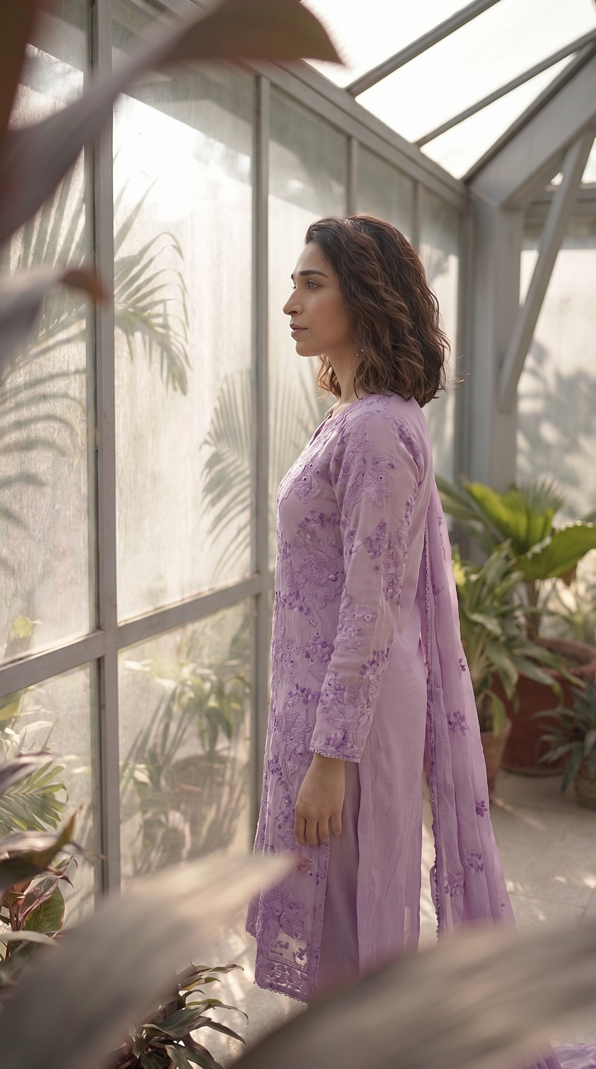 Lavender Reverie – Hand Embroidered 3 Piece Suit