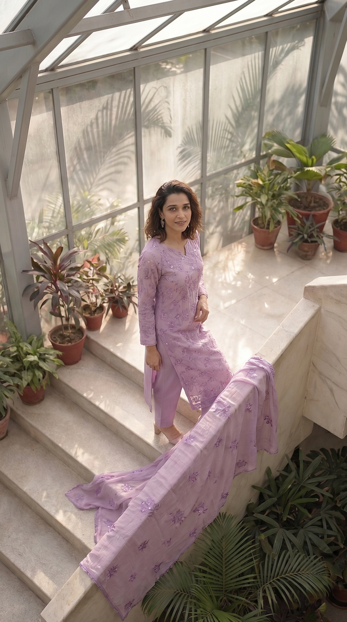 Lavender Reverie – Hand Embroidered 3 Piece Suit