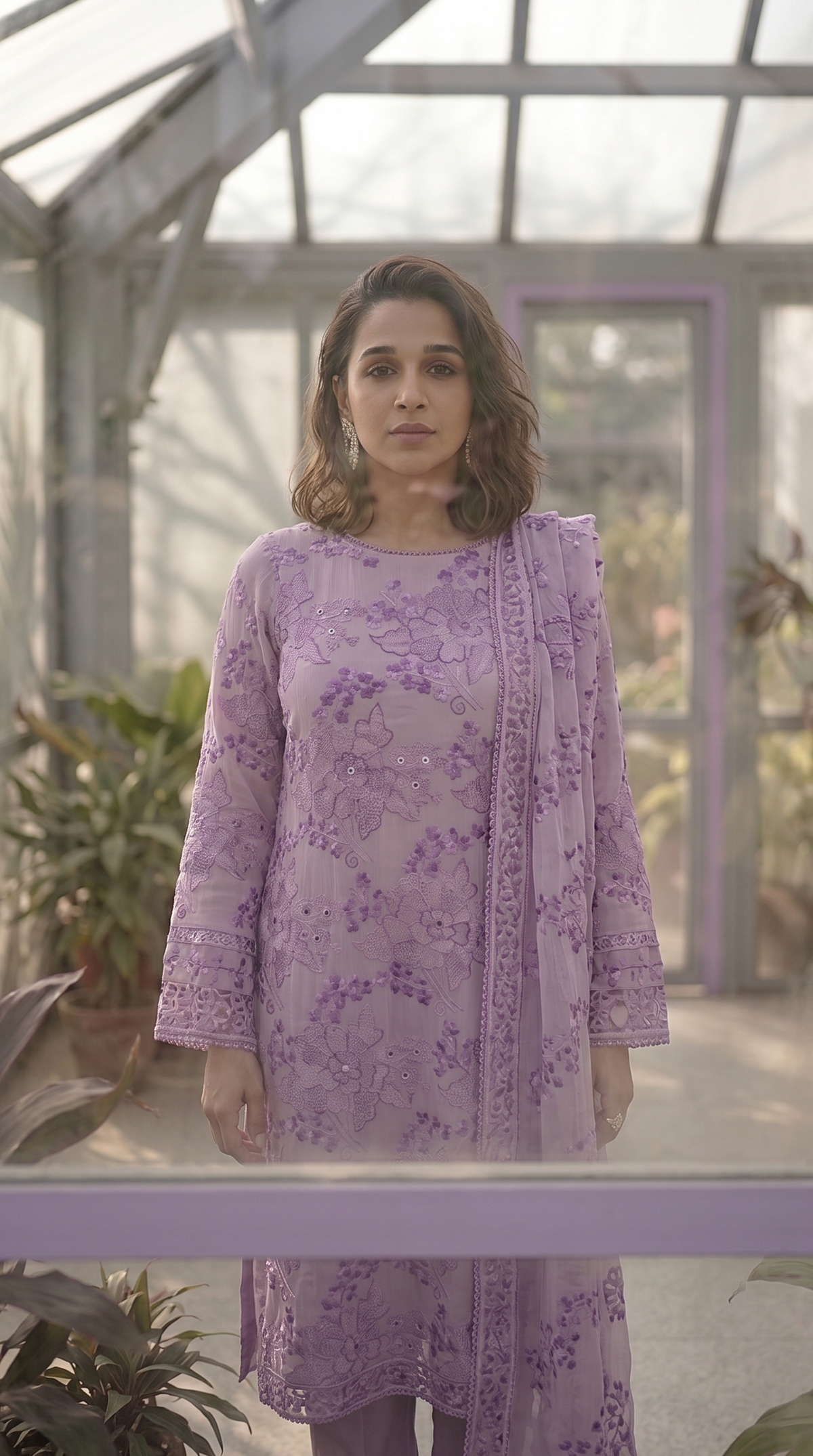 Lavender Reverie – Hand Embroidered 3 Piece Suit