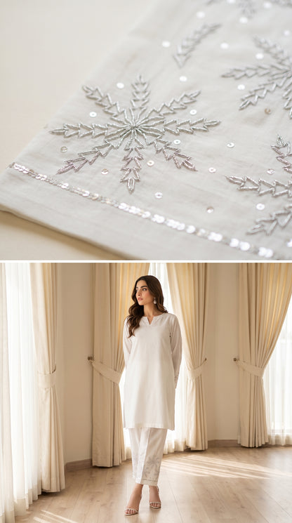 Gota Shalwar I Silver Snow Bloom