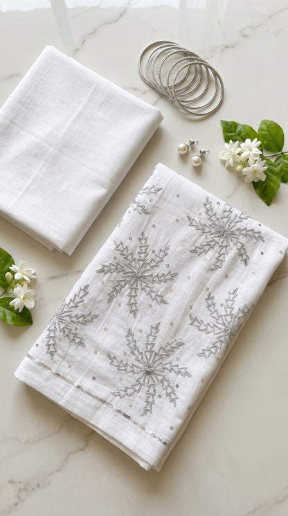 Gota Shalwar I Silver Snow Bloom