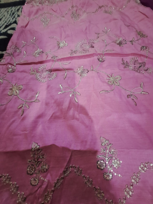 Signature Embroidered Shawl – Blush Pink