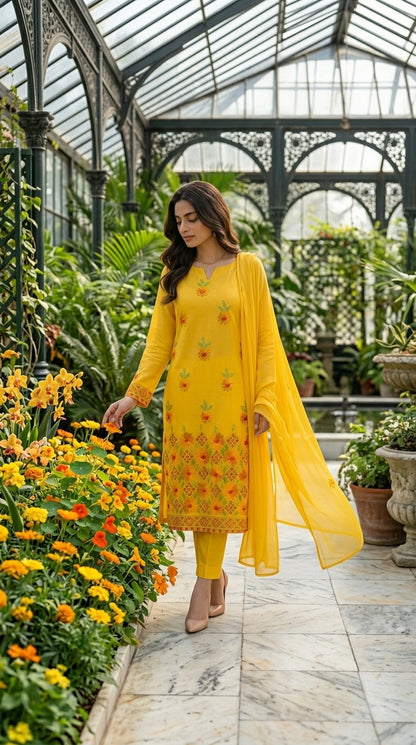 Yellow Hand Embroidery